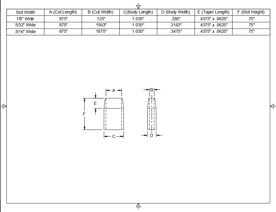 7/8" Long - 3/4" Tall