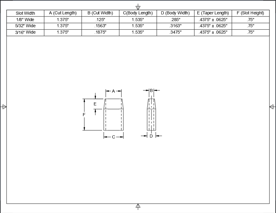 1-3/8" Long - 3/4" Tall
