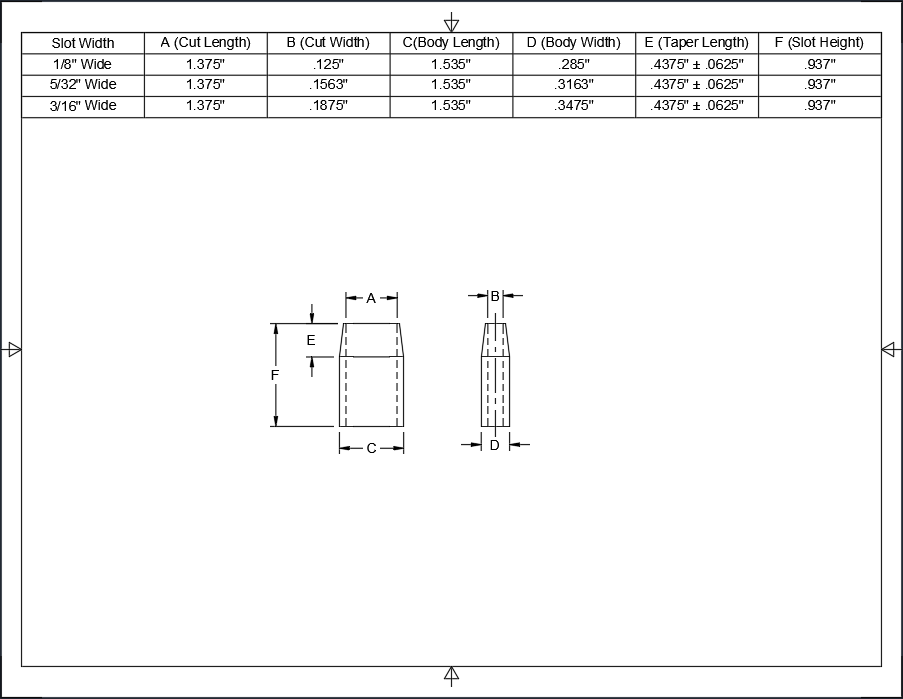 1-3/8" Long - .937" Tall