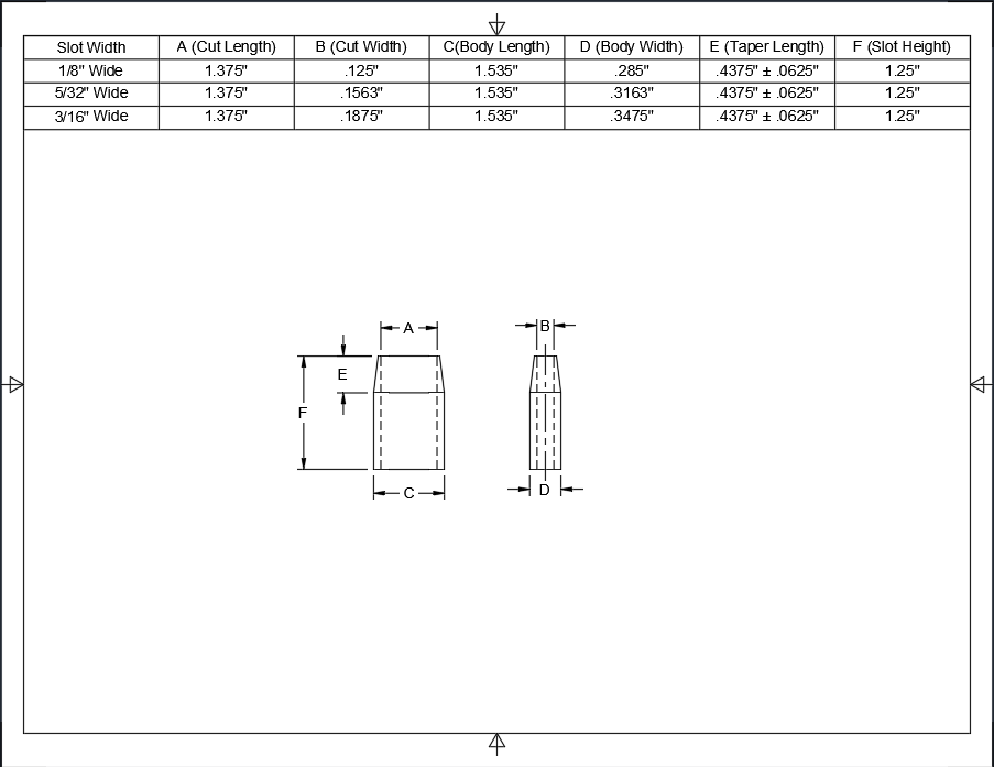 1-3/8" Long - 1-1/4" Tall