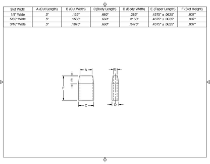 1/2" Long - .937" Tall