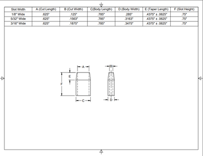 5/8" Long - 3/4" Tall