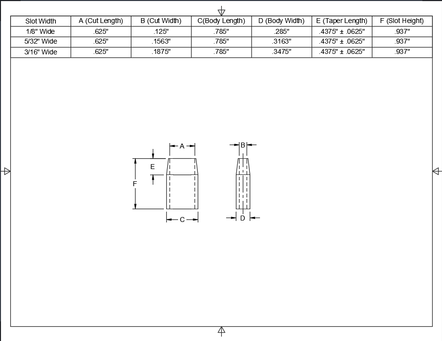 5/8" Long - .937" Tall