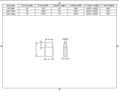 3/4" Long - .937" Tall