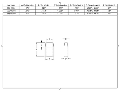 7/8" Long - 3/4" Tall