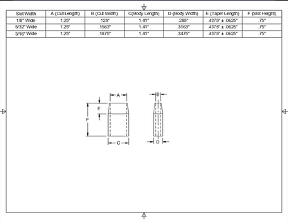 1-1/4" Long - 3/4" Tall