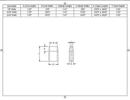 1-1/4" Long - 1-1/4" Tall