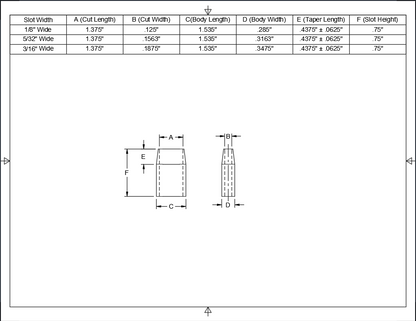 1-3/8" Long - 3/4" Tall