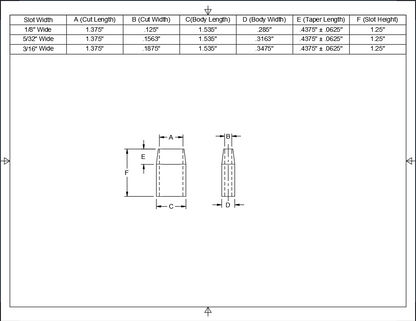 1-3/8" Long - 1-1/4" Tall