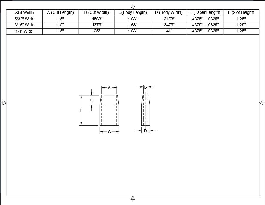 1-1/2" Long - 1-1/4" Tall