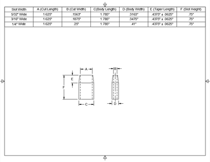 1-5/8" Long - 3/4" Tall