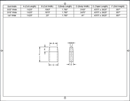1-5/8" Long - .937" Tall