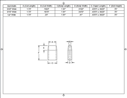 1-3/4" Long - 3/4" Tall