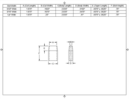 1-7/8" Long - 3/4" Tall