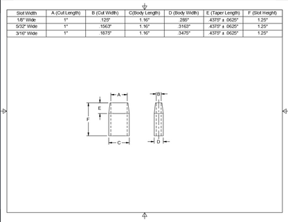 1" Long - 1-1/4" Tall